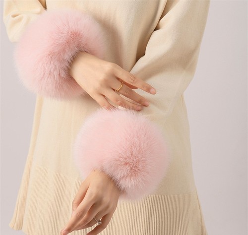Pair faux fox fur - 1, cuffs