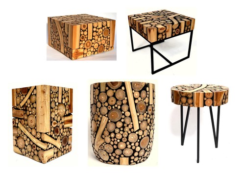 Tree disc table mixed - table,