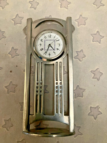 Justin pewter desk clock - st.,