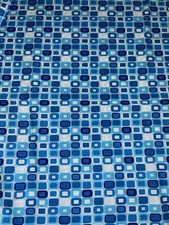 Robert Kaufman Blue Geometric Mod Squares Quilting Cotton 3 Yards
