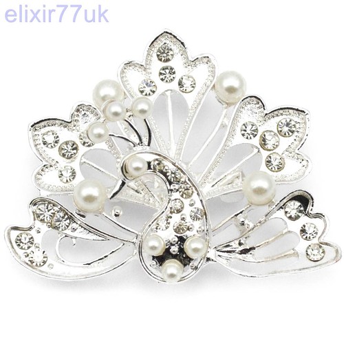 New large silver peacock - large,