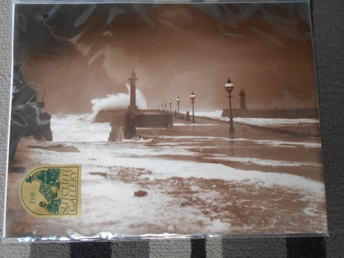 Whitby west pier high seas - whitby,