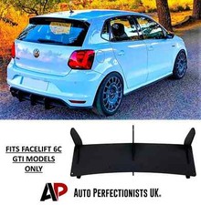 VW Polo MK5 6C GTI Gloss Black Rear Blade Fin Diffuser Spoiler Body Kit 14-17!