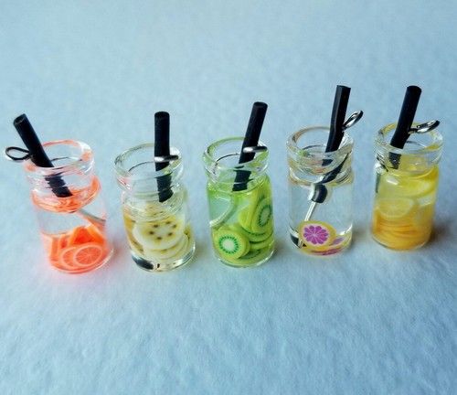 Fruit drink craft pendants - 5,