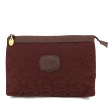 CELINE Horse Carriage C Canvas Cosmetic Pouch Bag Bordeaux/7BK0012