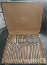 Vintage Christofle Paris Silver Plate Forks (10) & Spoons (10) Original Case VGC