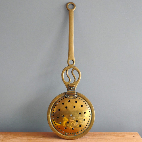 Vintage brass chestnut roaster - vintage,