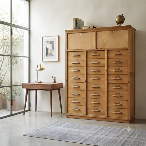 Vintage filing cabinet wood - vintage,