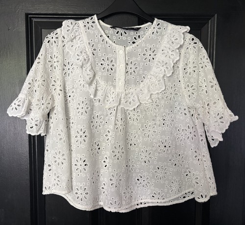 Zara white - , broderie