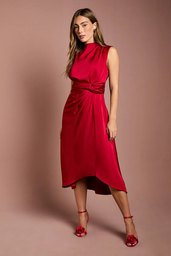 Coast red midi dress - red, womens
