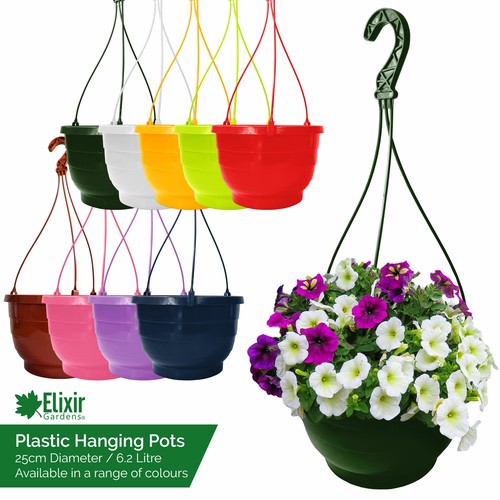 25cm plastic hanging basket - plastic,