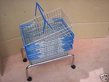 10 Wire Shopping Baskets Blue