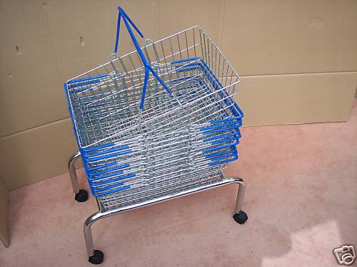 Wire shopping baskets - baskets, blue