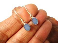 Natural Oval Australian Opal Drop Earrings - Sterling Silver 925
