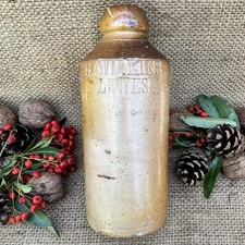 Old Vintage Printed Antique Ginger Beer Bottle G WILKINS LEWES c1900s