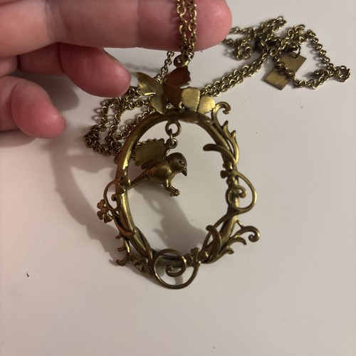 Bird cage pendant necklace - cage,