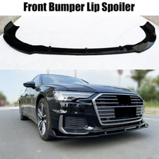 FOR AUDI A6 S6 C8 S-LINE SALOON & AVANT FRONT LIP SPLITTER SPOILER GLOSS BLACK