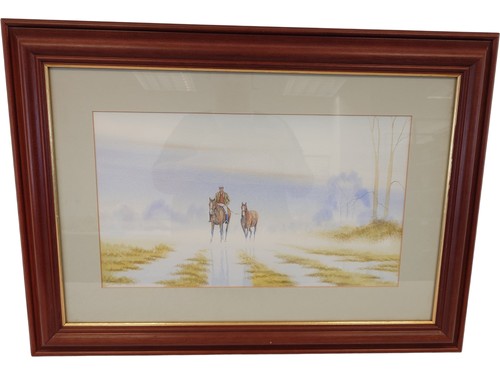 Framed watercolour painting - framed,
