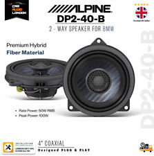 Alpine DP2-40-B 4" 2-Way 100W Coaxial Car Door Speakers for BMW, Plug & Play