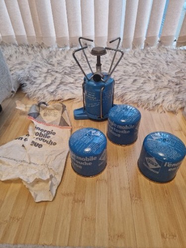 Vintage camping gaz - camping, bleuet