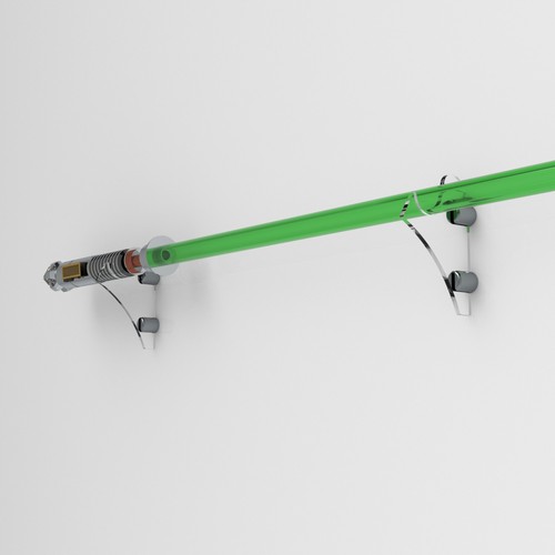 Wall mounted lightsaber - wall,