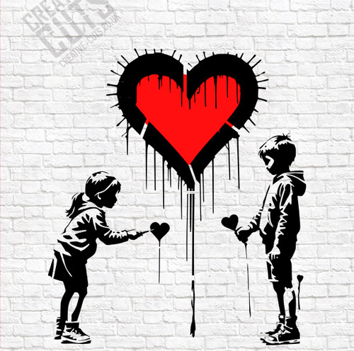 Graffiti love hearts kids - graffiti,