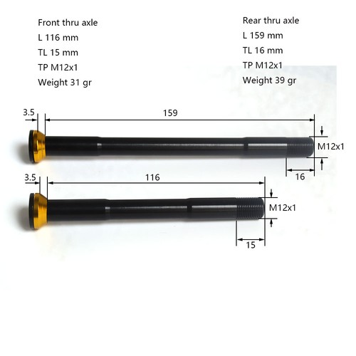 Thru axle for specializd