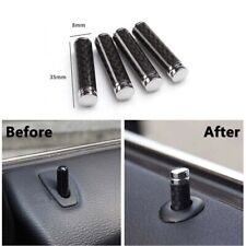 4Pcs Universal Auto Car Carbon Fiber Interior Dash Door Lock Knob Pins Accessory