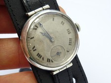 ROLEX 33mm Hallmarked Sterling Silver WW1 Hand Wind Trench Watch c1916 WORKING