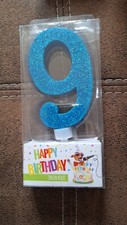 BIG Number Candles Glitter / Glitter "HAPPY BIRTHDAY" Birthday Candle Numbers 0-9