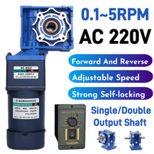 0.1-5RPM AC 220V 60W Two Stage Worm Gear Reducer RV40 Gearbox Reduction Motor 