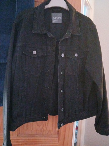 Black denim jacket new - black,