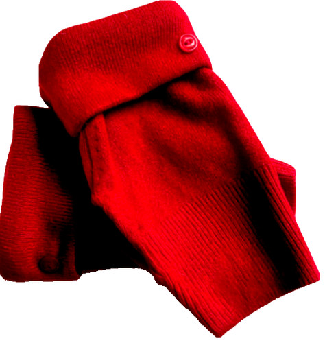 Fingerless gloves red merino - fingerless,