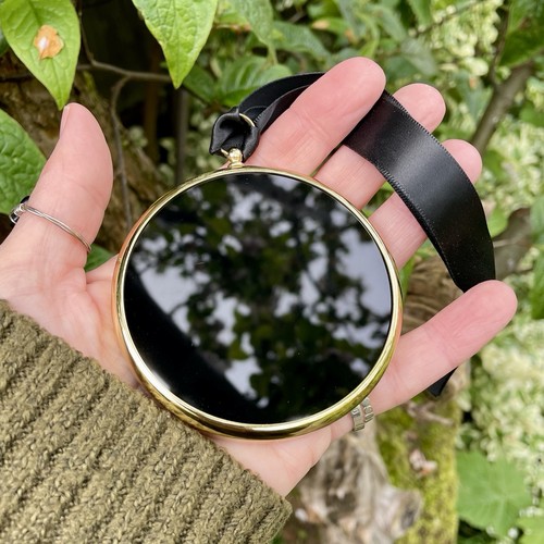 Scrying mirror vintage round - scrying,