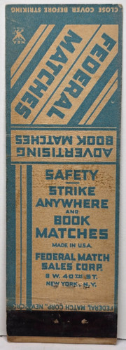 Vintage matchbook cover - cover,