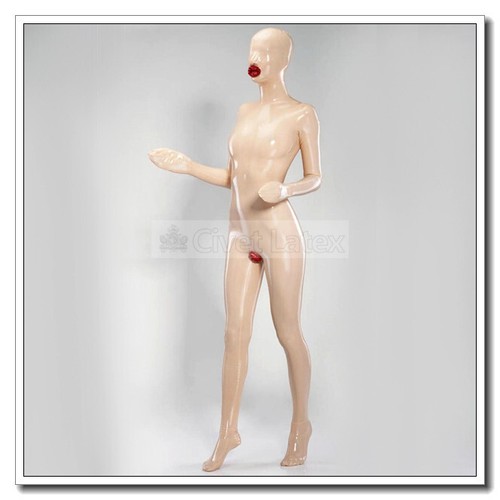 Latex catsuit attached hoods - attached,