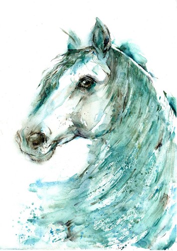 Original watercolour horse - watercolour,