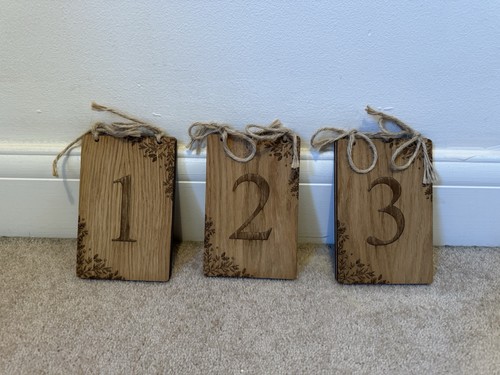 Wooden table number signs - wooden,