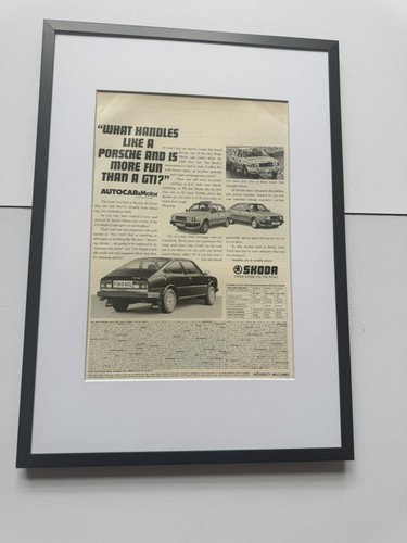 Framed original 1989 skoda - framed,
