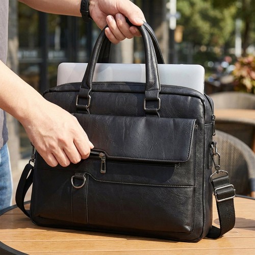 Mens leather laptop shoulder - leather,