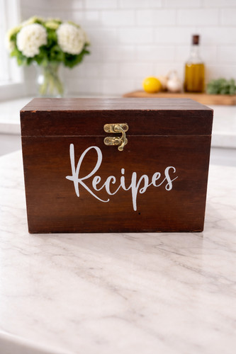 Wooden recipe box set - recipe,