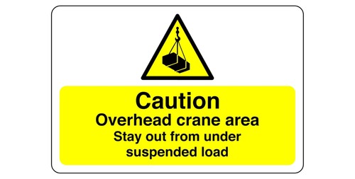 Caution overhead crane area