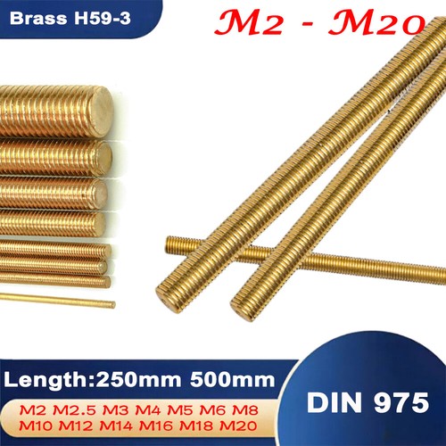 Brass threaded bar 5 m3 - m2, m2.5