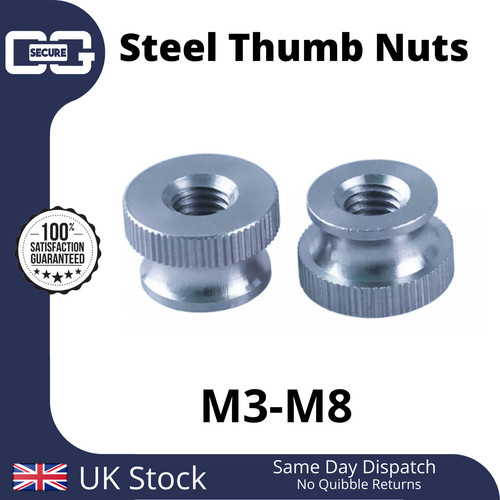Carbon steel knurled thumb - carbon,