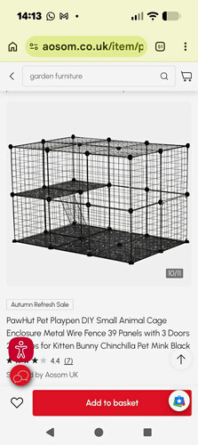Pawhut modular metal wire cage - metal,