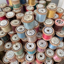 Dewhurst Sylko Wooden Cotton Reels Spools D300-D500 - Pierced Labels UPDATED