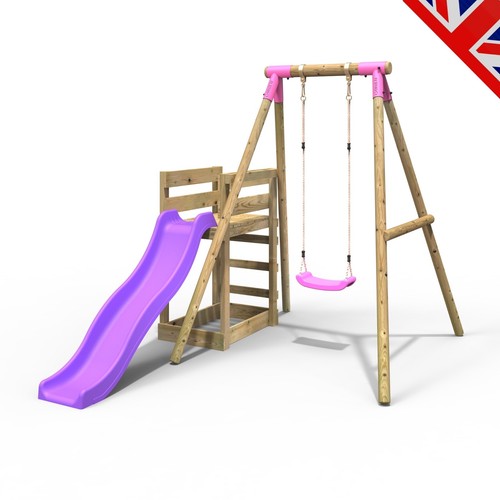 Rebo wooden swing set - wooden,