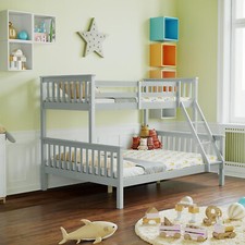 Wooden Triple Bunk Bed Children Bedroom Furniture 4FT6 Double 3FTSingle Kids Bed