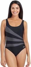 Zoggs Womens Swimsuit Black Size 44 Plus Size
