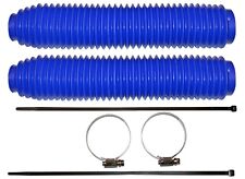 motorcycle front fork gaiters BLUE, pair of large size, 370 x 45 x 60, 35 rib
